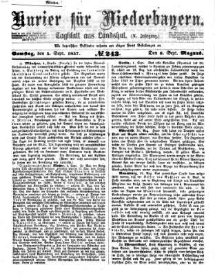 Kurier für Niederbayern Samstag 5. September 1857