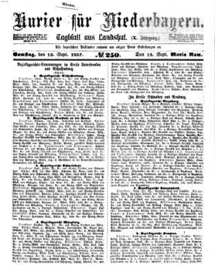 Kurier für Niederbayern Samstag 12. September 1857
