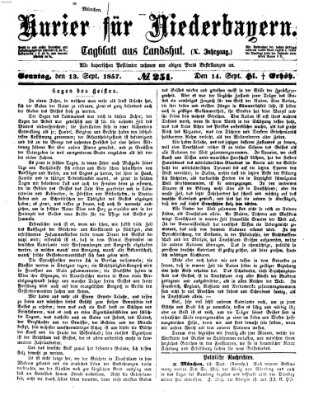 Kurier für Niederbayern Sonntag 13. September 1857