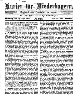 Kurier für Niederbayern Mittwoch 16. September 1857