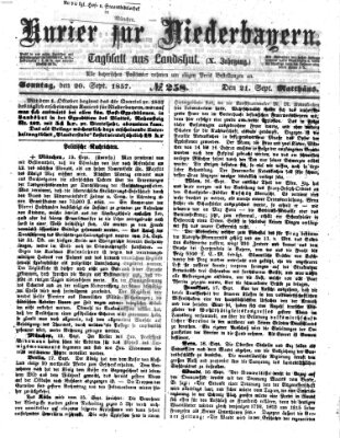 Kurier für Niederbayern Sonntag 20. September 1857