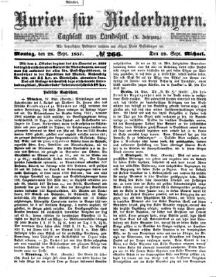 Kurier für Niederbayern Montag 28. September 1857