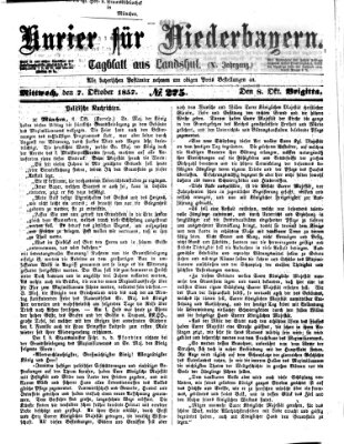 Kurier für Niederbayern Mittwoch 7. Oktober 1857