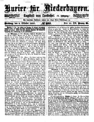 Kurier für Niederbayern Freitag 9. Oktober 1857