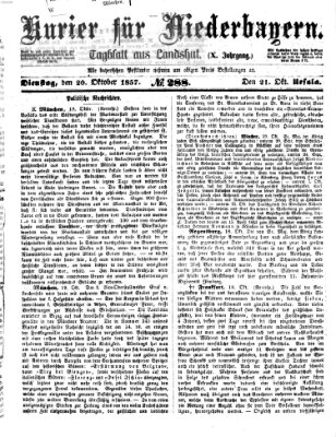 Kurier für Niederbayern Dienstag 20. Oktober 1857