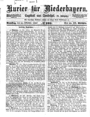 Kurier für Niederbayern Samstag 24. Oktober 1857