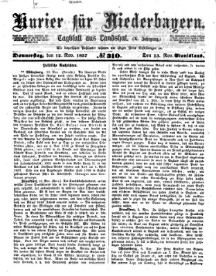 Kurier für Niederbayern Donnerstag 12. November 1857