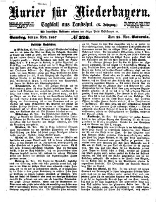 Kurier für Niederbayern Samstag 28. November 1857