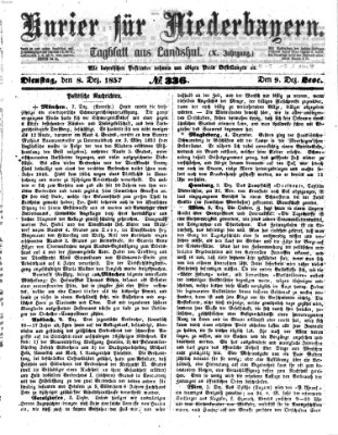 Kurier für Niederbayern Dienstag 8. Dezember 1857