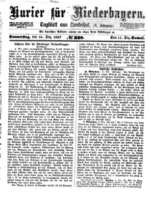 Kurier für Niederbayern Donnerstag 10. Dezember 1857