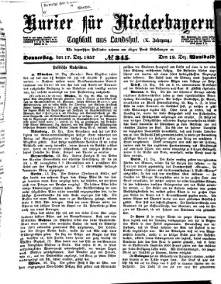 Kurier für Niederbayern Donnerstag 17. Dezember 1857