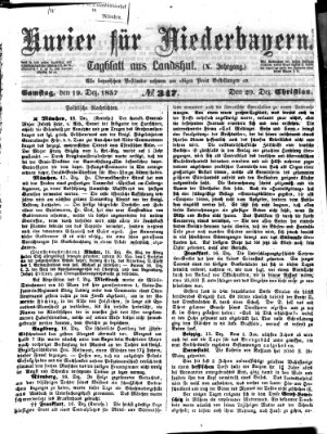 Kurier für Niederbayern Samstag 19. Dezember 1857