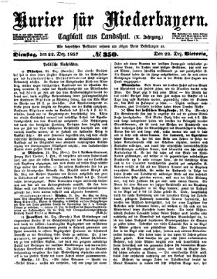 Kurier für Niederbayern Dienstag 22. Dezember 1857