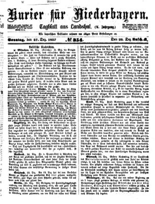 Kurier für Niederbayern Sonntag 27. Dezember 1857