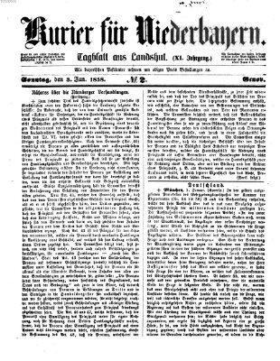 Kurier für Niederbayern Sonntag 3. Januar 1858