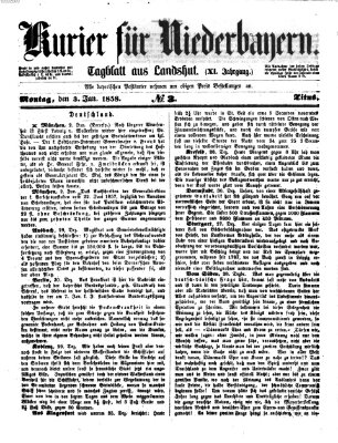 Kurier für Niederbayern Montag 4. Januar 1858