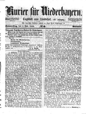 Kurier für Niederbayern Donnerstag 7. Januar 1858