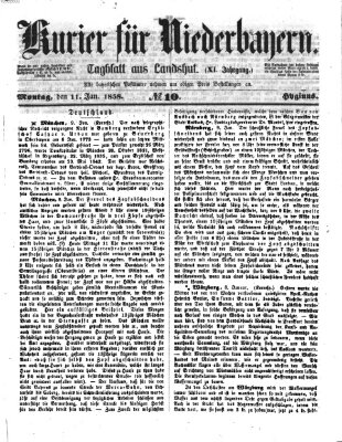 Kurier für Niederbayern Montag 11. Januar 1858