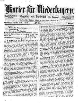 Kurier für Niederbayern Dienstag 19. Januar 1858