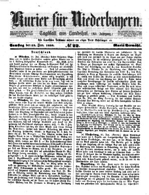 Kurier für Niederbayern Samstag 23. Januar 1858