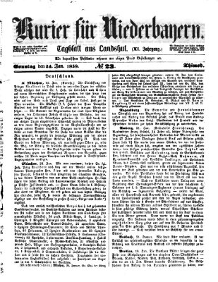 Kurier für Niederbayern Sonntag 24. Januar 1858