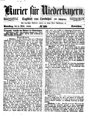 Kurier für Niederbayern Samstag 6. Februar 1858