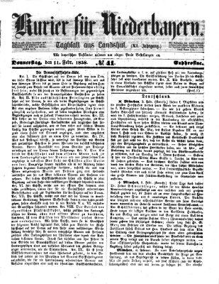 Kurier für Niederbayern Donnerstag 11. Februar 1858