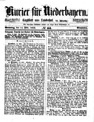 Kurier für Niederbayern Sonntag 14. Februar 1858