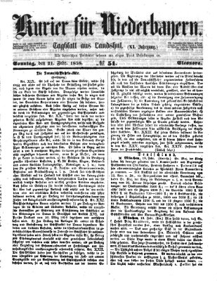 Kurier für Niederbayern Sonntag 21. Februar 1858