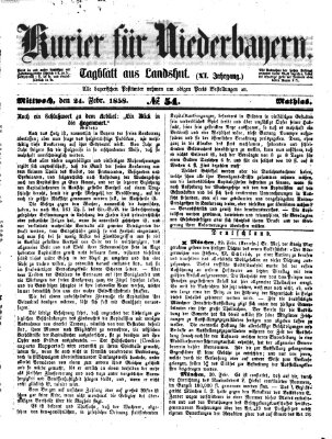 Kurier für Niederbayern Mittwoch 24. Februar 1858