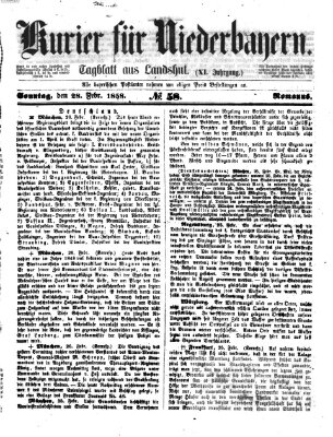 Kurier für Niederbayern Sonntag 28. Februar 1858