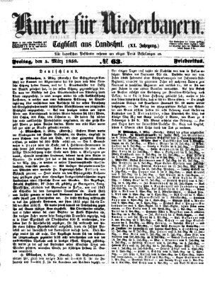 Kurier für Niederbayern Freitag 5. März 1858