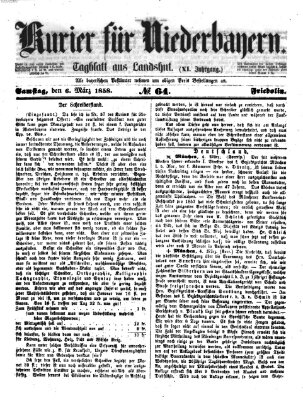 Kurier für Niederbayern Samstag 6. März 1858