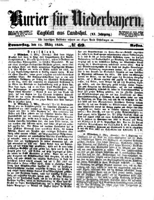 Kurier für Niederbayern Donnerstag 11. März 1858