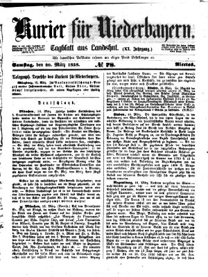 Kurier für Niederbayern Samstag 20. März 1858