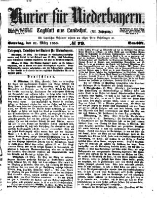 Kurier für Niederbayern Sonntag 21. März 1858