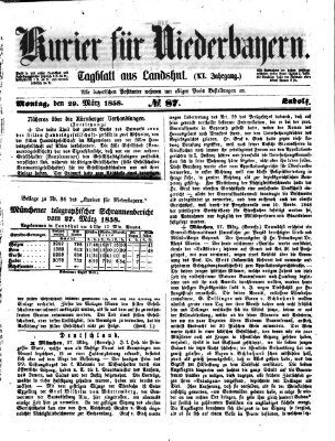 Kurier für Niederbayern Montag 29. März 1858