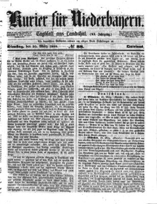 Kurier für Niederbayern Dienstag 30. März 1858