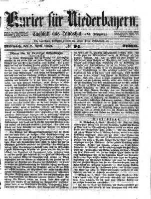 Kurier für Niederbayern Mittwoch 7. April 1858