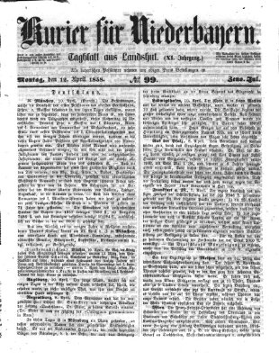 Kurier für Niederbayern Montag 12. April 1858