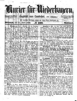 Kurier für Niederbayern Mittwoch 21. April 1858