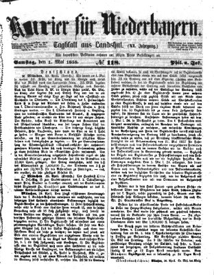 Kurier für Niederbayern Samstag 1. Mai 1858