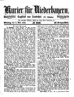 Kurier für Niederbayern Montag 3. Mai 1858