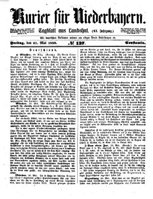 Kurier für Niederbayern Freitag 21. Mai 1858