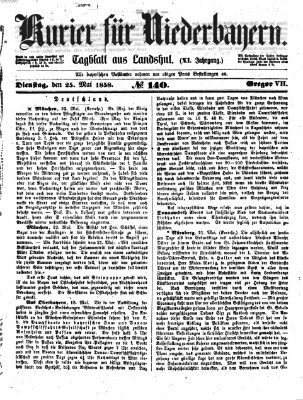 Kurier für Niederbayern Dienstag 25. Mai 1858