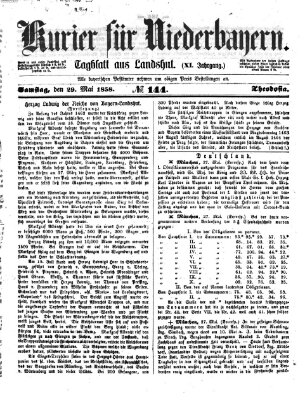 Kurier für Niederbayern Samstag 29. Mai 1858