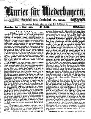 Kurier für Niederbayern Dienstag 1. Juni 1858