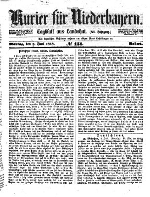 Kurier für Niederbayern Montag 7. Juni 1858