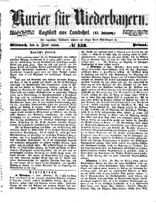 Kurier für Niederbayern Mittwoch 9. Juni 1858