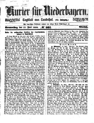 Kurier für Niederbayern Donnerstag 17. Juni 1858